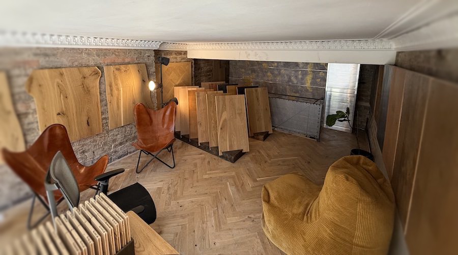 Wood flooring showroom in Morningside, Edinburgh, mezzanine level